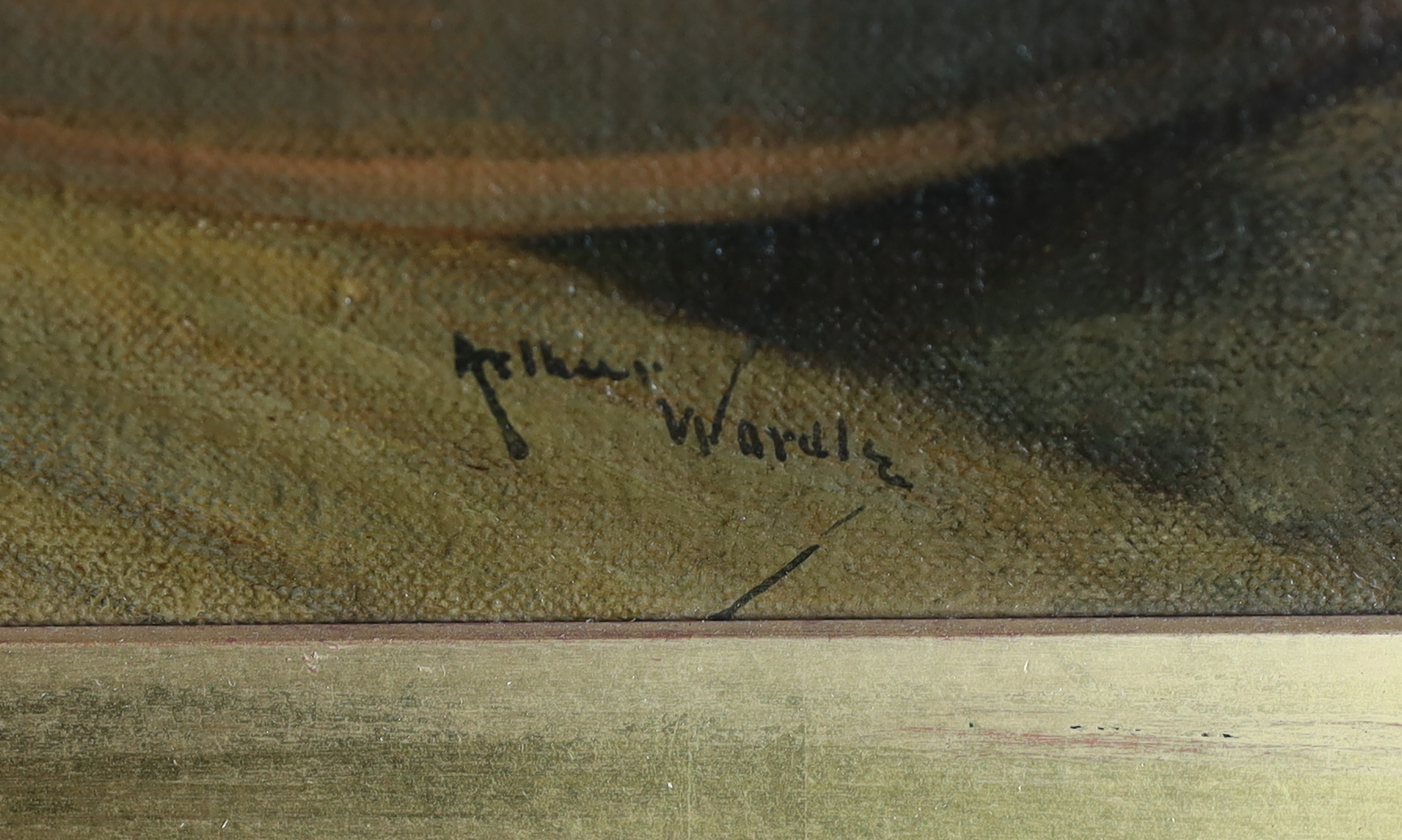 Arthur Wardle (British, 1864-1947), 'Cheek’, oil on canvas, 40 x 50cm